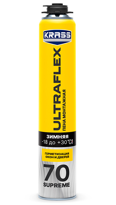 Пена монтажная KRASS ULTRAFLEX 70 Supreme пистолетная зимняя
